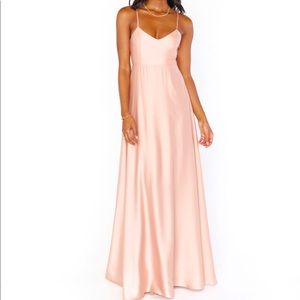 Show Me Your Mumu - Faith Maxi Dress - Rose Gold Luxe Satin- Small